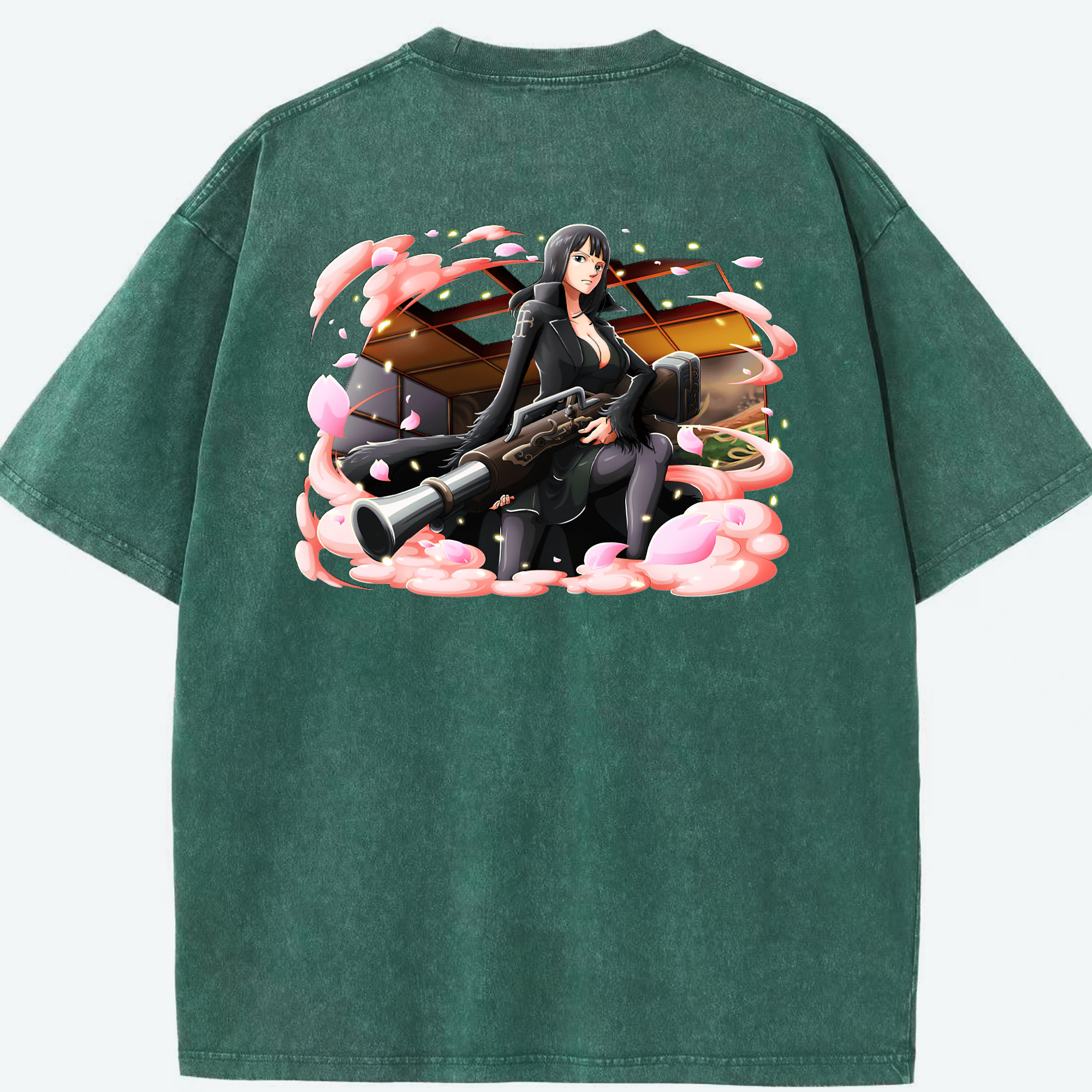 ワンピース ニコ・ロビン ONE PIECE Nico Robin 綿100% ヴィンテージ風 半袖Tシャツ（背面プリント）
